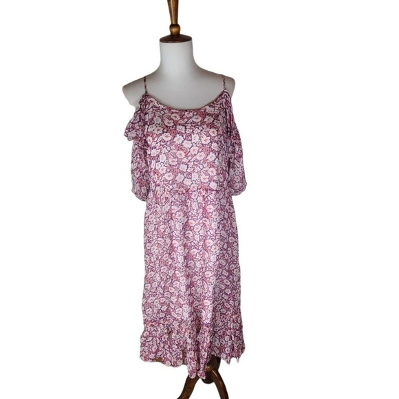 Rebecca Minkoff Floral Buffy Midi Pink Dress XS NWT - Picture 2 of 9